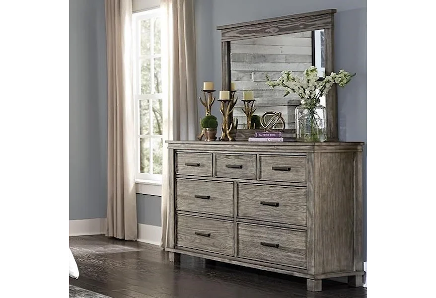 Glacier Point Dresser & Mirror Set by AAmerica at Esprit Decor Home Furnishings